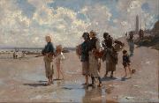 Henry Sargent The Oyster Gatherers of Cancale (mk18) USA oil painting artist